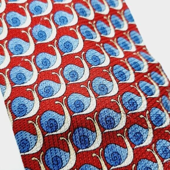GIORGIO SISTINA 100% Silk Novelty Snail Pattern Men's Necktie Vintage Flawed - Picture 8 of 13